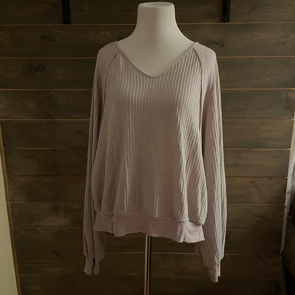Lavender in bloom brand shirt, sweatshirt like shape, size Large.